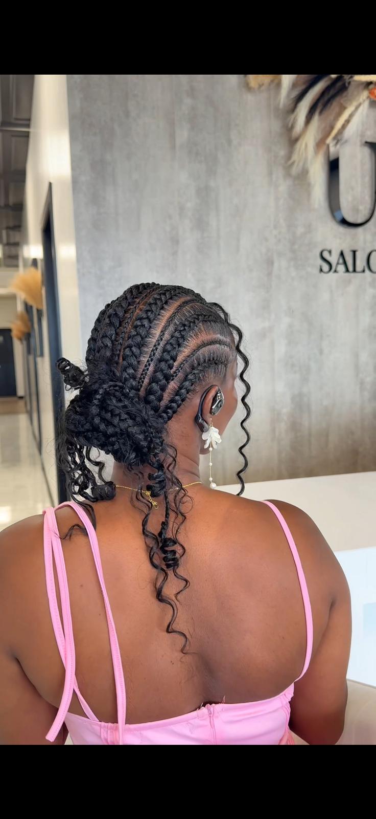 Detailed braided updo from the back